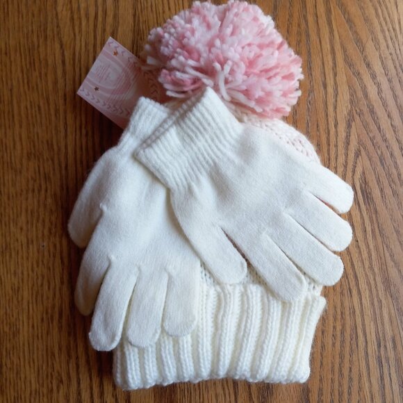 NWT Cozy Girls Knit Hat/Beanie & Mitten Gloves Set Holiday Gifts Winter Sets - Picture 6 of 6